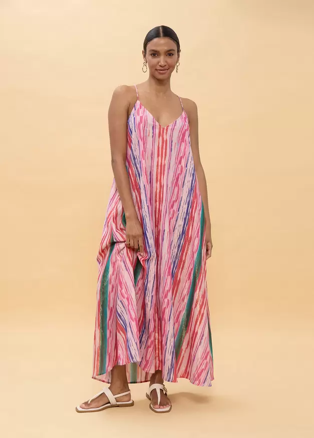 Long Striped Multicolor Lurex Dress