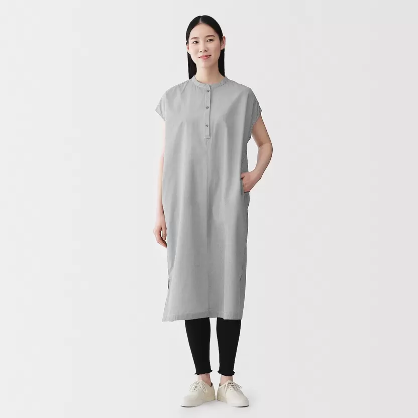 Vestido de mangas de casquillo y algodón orgánico Cool Touch para mujer