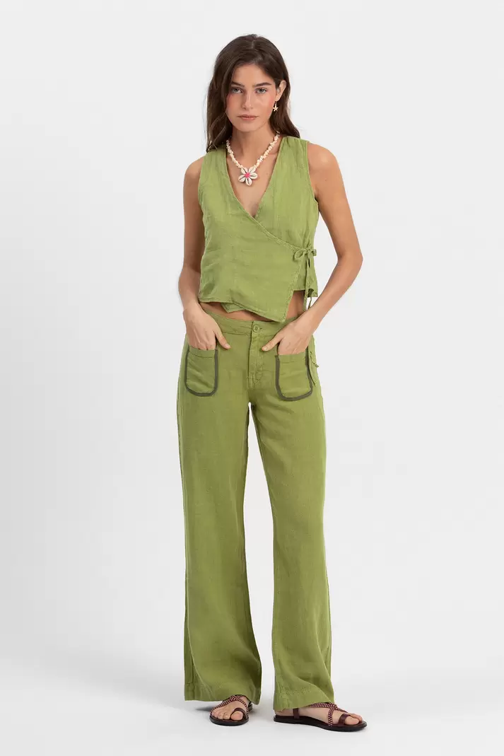 LINEN TROUSERS WITH POCKETS
