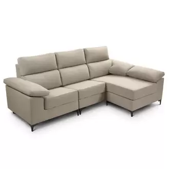Sofá con Chaiselongue Reversible Tapizado en Tela Green DAMA
