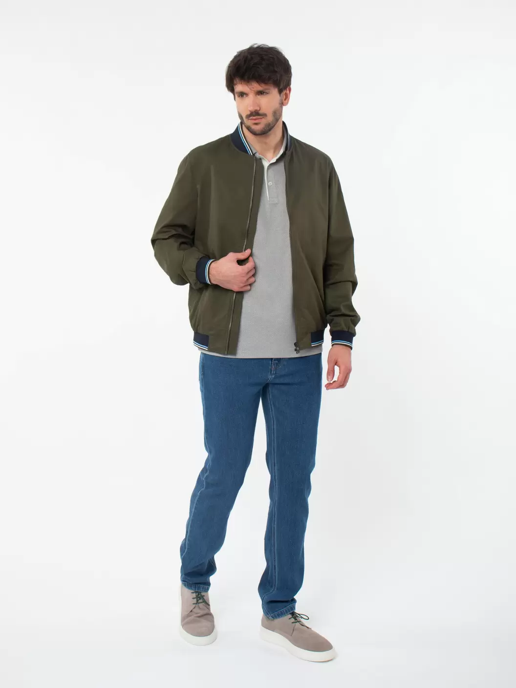 Biker jacket with contrasting details