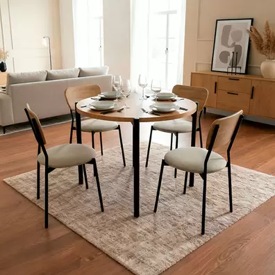 Conjunto MUNICH: Mesa Redonda + 4 Sillas