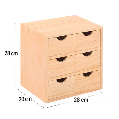 Cajonera De Pino Sin Barnizar 3X2