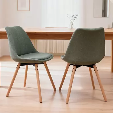 Silla Gadea Tejido+plywood - Verde Arcilla
