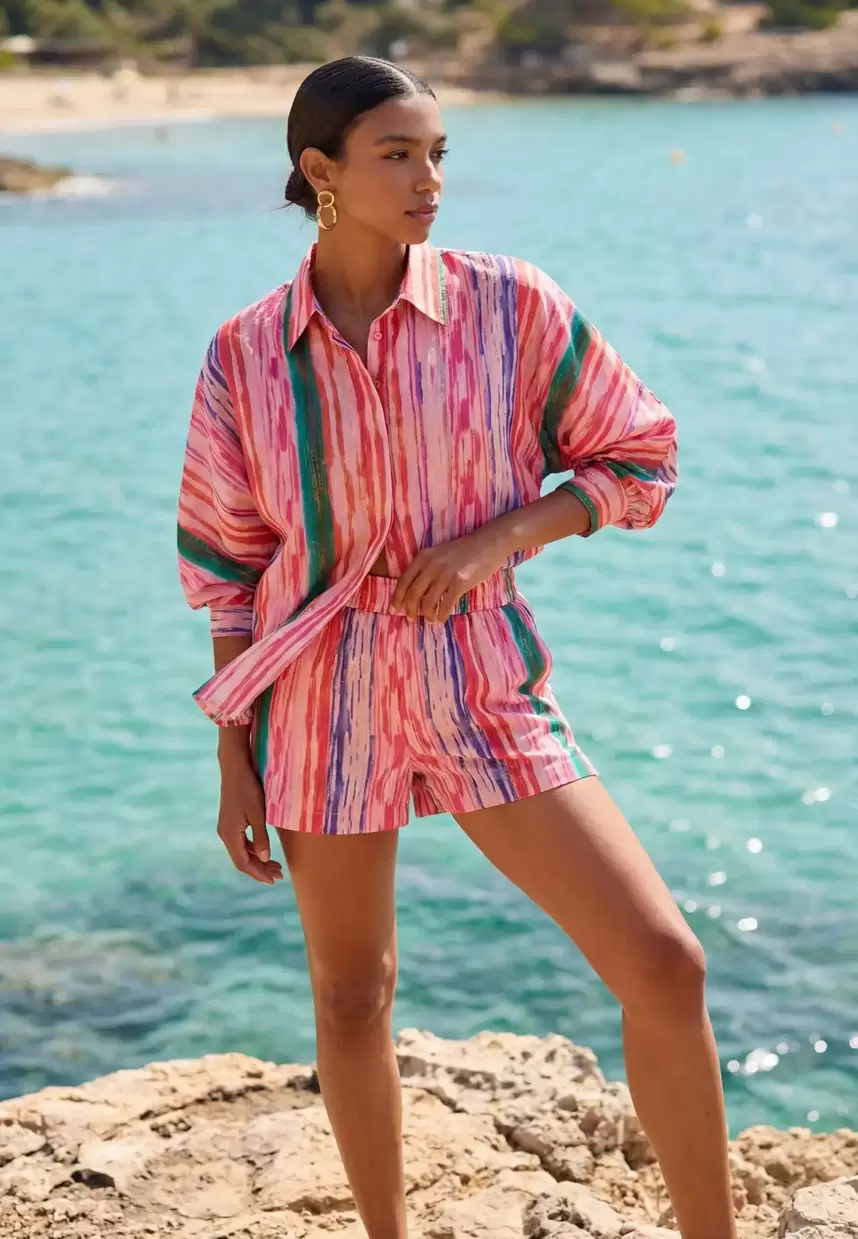 Oversized Multicolor Striped Shirt