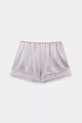 Pantalón Corto de Seda con Encaje
