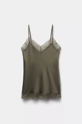 Top lencero con encaje y seda