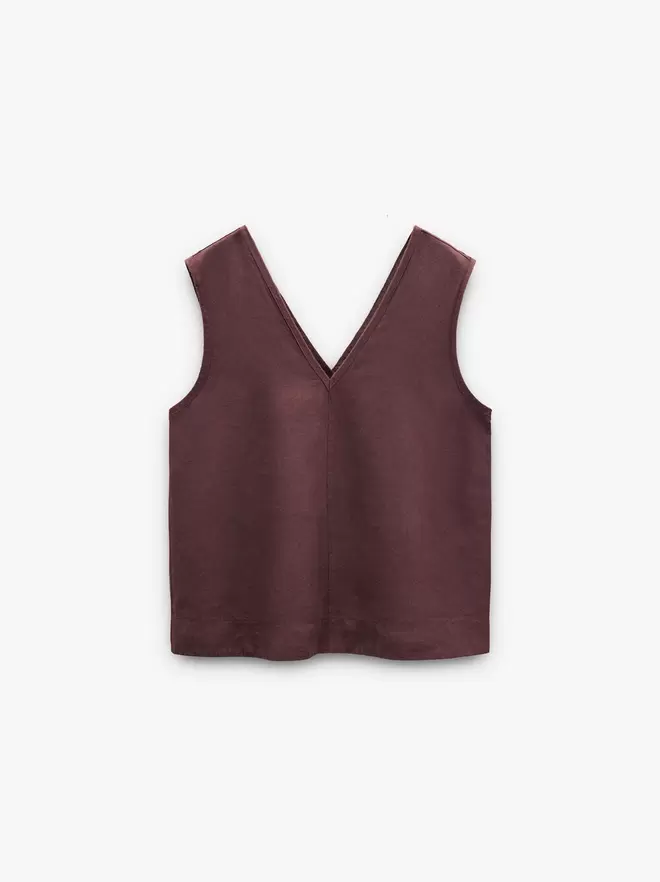 Top de escote en pico 100% lyocell