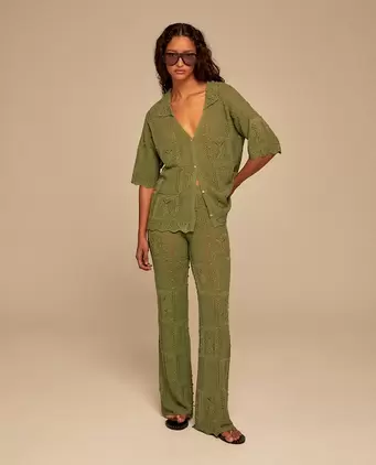 Pantalón calado cuadro