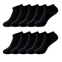 10 Pairs Mens Ankle Socks Breathable Casual Low Cut Socks for Men Women US Size 6-9 (Black)