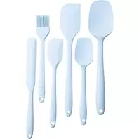 Food Grade Silicone Spatula Set of 6 with Ergonomic Handle, Silicone Rubber Spatula Heat Resistant Spatula Set for Kitchen, BPA Free, Dishwasher Safe