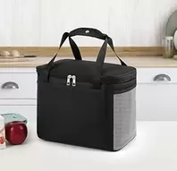 Reusable Lunch Bag for Women and Men, High Capacity Insulated Lunch Bag for Travel, Work, Office, Picnic, Hiking, Beach (Black)