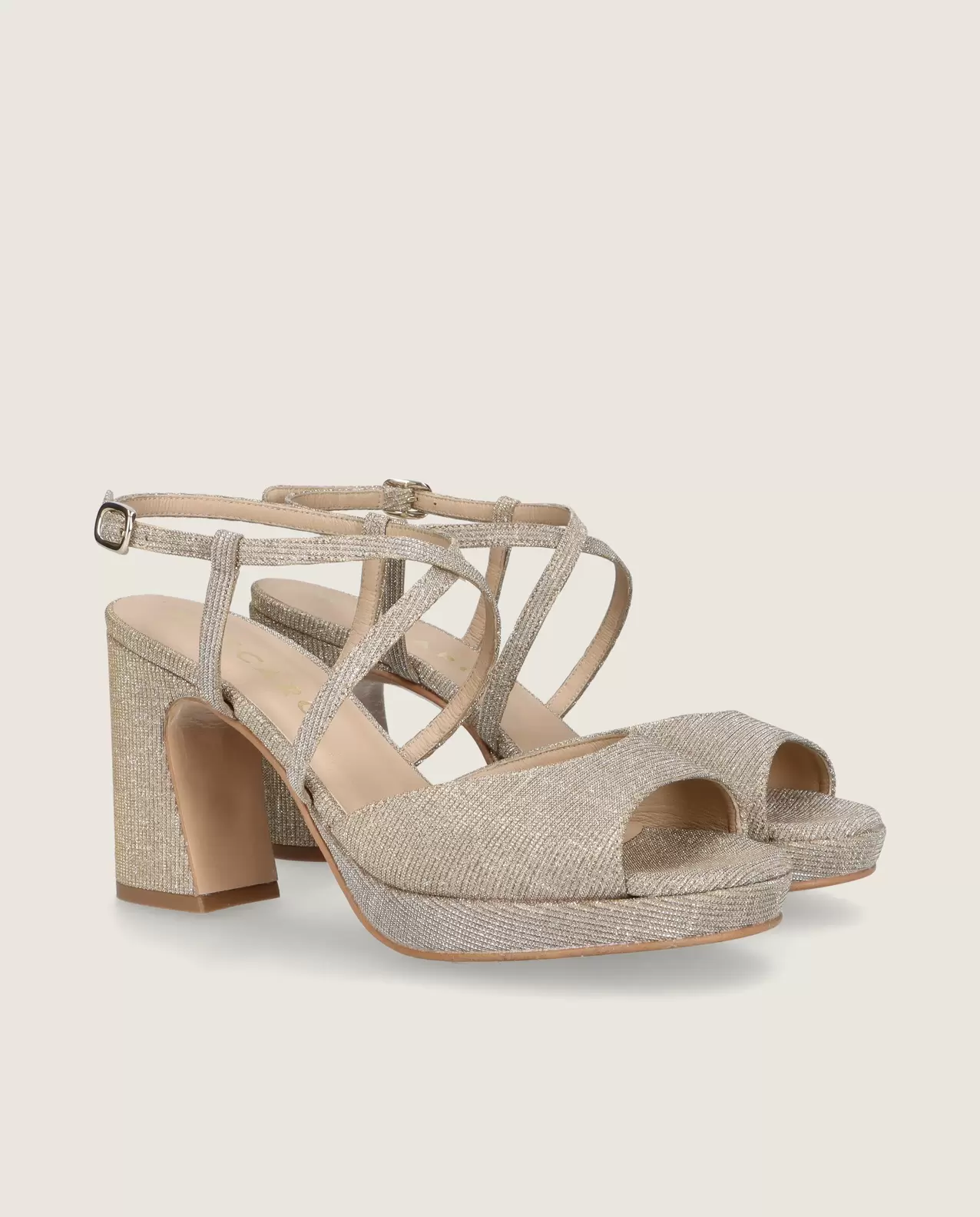 Mary Sandals Silver Metallic Woven