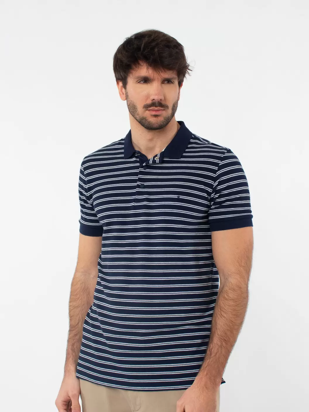 Striped piquet polo shirt