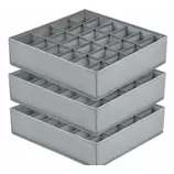 (Modelo Aleatorio) - Dimj Pack de 3 organizadores plegables de tela 24 compartimentos 30x30x9 cm gris claro
