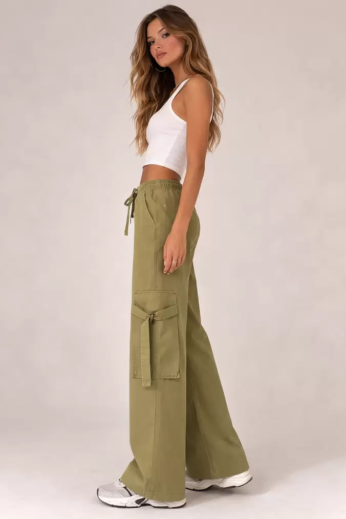 Twill High-Rise Utility Pants