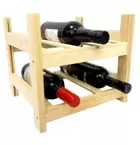 Botellero de Madera de Pino apilable en Color Natural para 6 Botellas y con 2...
