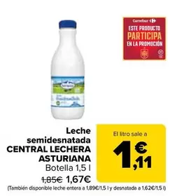 Central Lechera Asturiana - Leche Semidesnatada 
