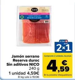Nico - Jamon Serrano Reserva Duroc Sin Aditivos 