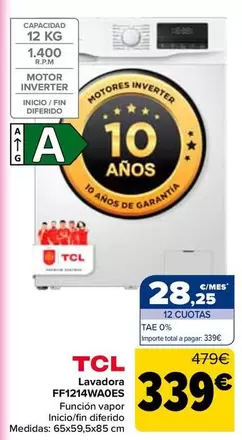 TCL - Lavadora FF1214WA0ES
