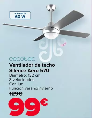 Cecotec - Ventilador De Techo Silence Aero 570