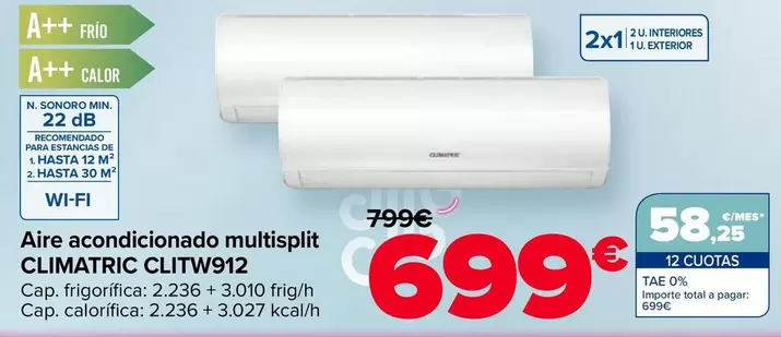 Climatric - Aire Acondicionado Multisplit CLITW912