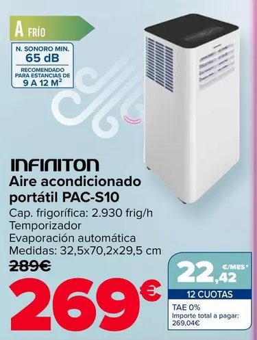 Infiniton - Aire Acondicionado Portátil PAC-S10