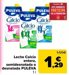 Puleva - Leche Calcio Entera Semidesnatada O Desnatada