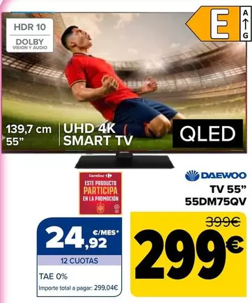 Daewoo -  Tv 55'' 55DM75QV