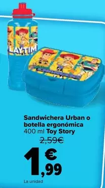 Sandwichera Urban O Botella Ergonomica 400 Ml Toy Story