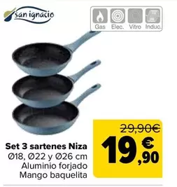 Set 3 Sartenes Niza