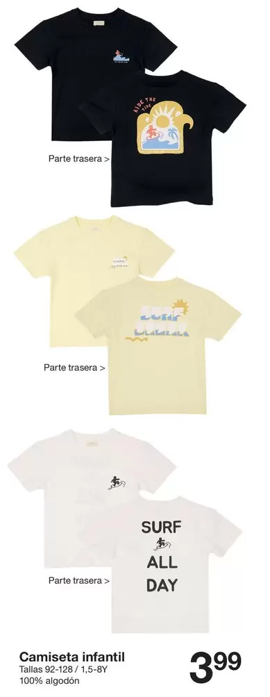 Zeeman - Camiseta Infantil 100% Algodón