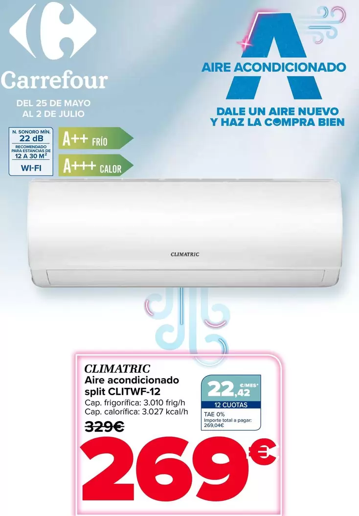 Climatric - Aire Acondicionado Split CLITWF-12