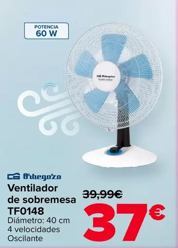 Orbegozo - Ventilador De Sobremesa TFO148