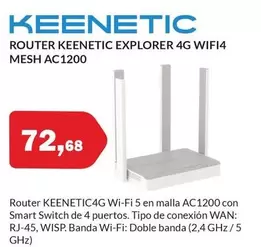 Keenetic - Router Explorer 4G Wifi4 Mesh AC1200