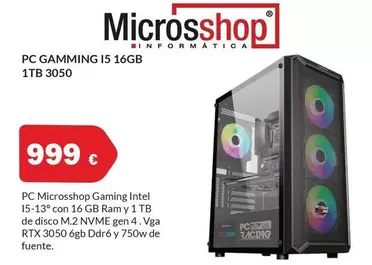 Microsoft - Pc Gaming I5 16gb 1tb3050