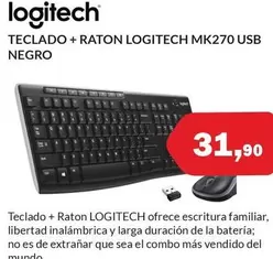 Logitech - Teclado + Raton MK270 USB Negro