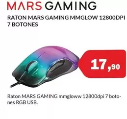 Mars Gaming - Raton MMGLOW 12800DPI 7 Botones