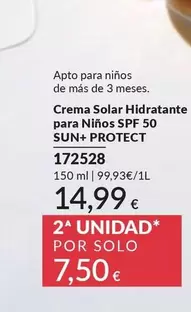 Crema Solar Hidratante Para Niños Spf 50 Sun+ Protect