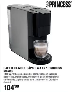 Princess - Cafetera Multicapsula 4 En 1