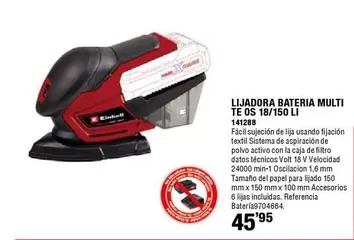 Einhell - Lijadora Bateria Multi Te OS 18/150 LI