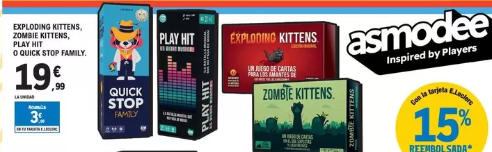 Exploding Kittens, Zombie Kittens, Play Hit O Quick Stop Family