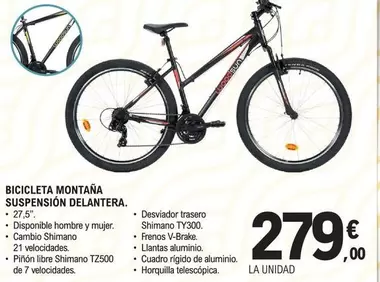Woodsun - Bicicleta Montana Suspension Delantera