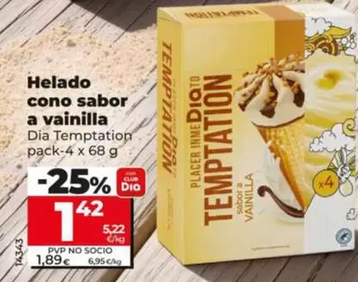 Dia Temptation - Helado Cono Sabor A Vainilla
