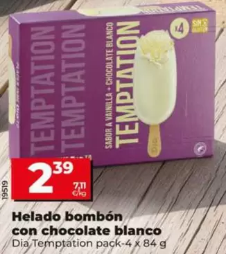 Dia Temptation - Helado Bombon Con Chocolate Blanco