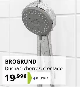 Brogrund Ducha 5 Chorros Cromado 
