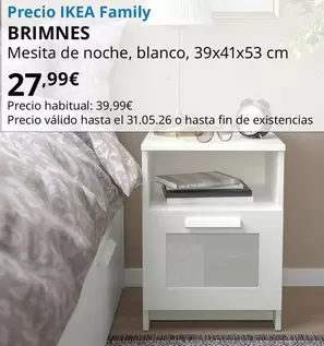 Brimnes Mesita De Noche, Blanco, 39x41x53 Cm