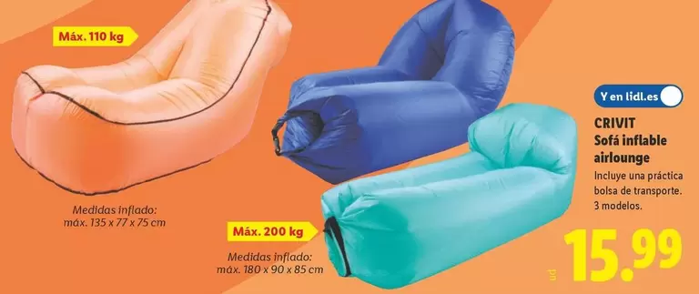 Crivit - Sofá Inflable Airlouage