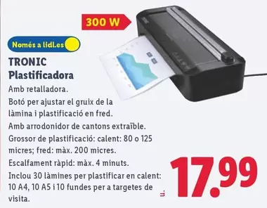 Tronic - Plastificadora
