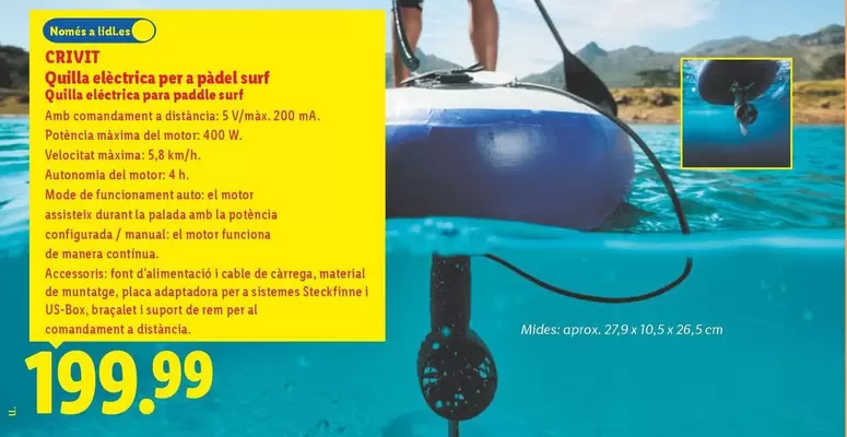 Crivit - Quilla Elèctrica Para Paddle Surf